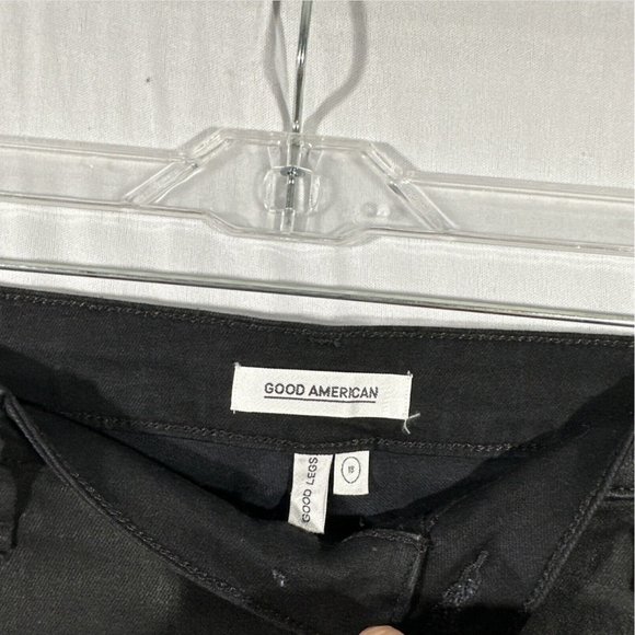 NWD $170 GOOD AMERICAN [ 18 ] Good Legs Coated Skinny‎ Jeans in Black - Picture 7 of 16